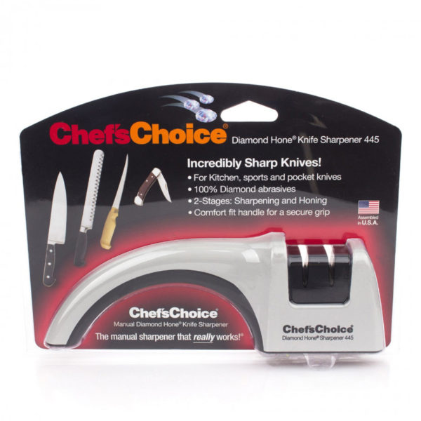 Механическая точилка для европейских кухонных и складных ножей Chef'sChoice 445. Официальный сайт ChefsChoice. Бесплатная доставка всех заказов!